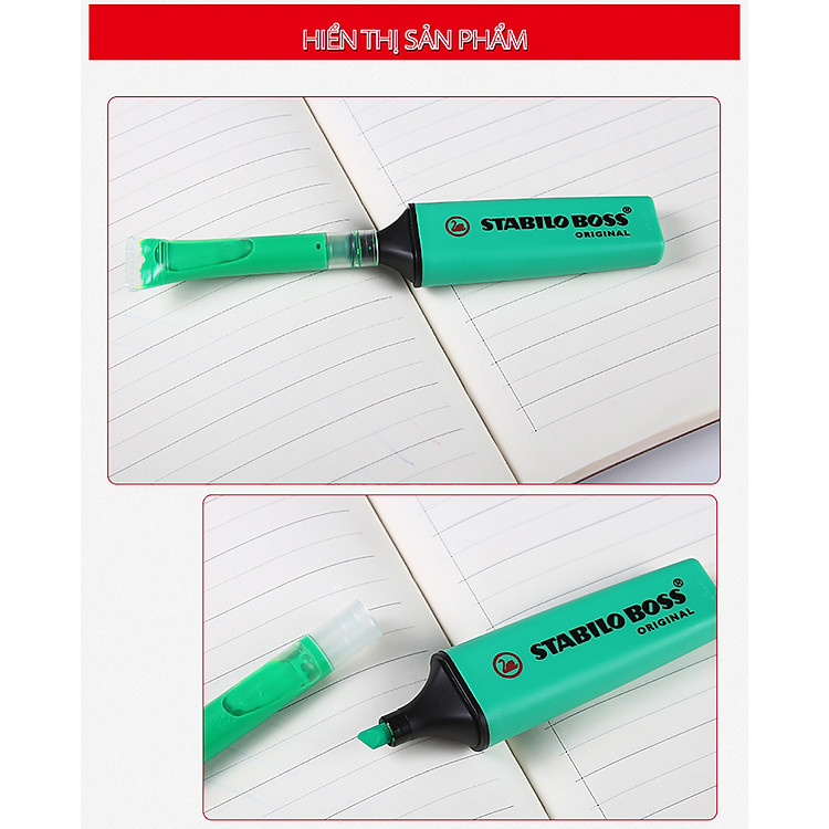 Bút dạ quang STABILO BOSS ORIGINAL - Đỏ (40) - Ảnh 3