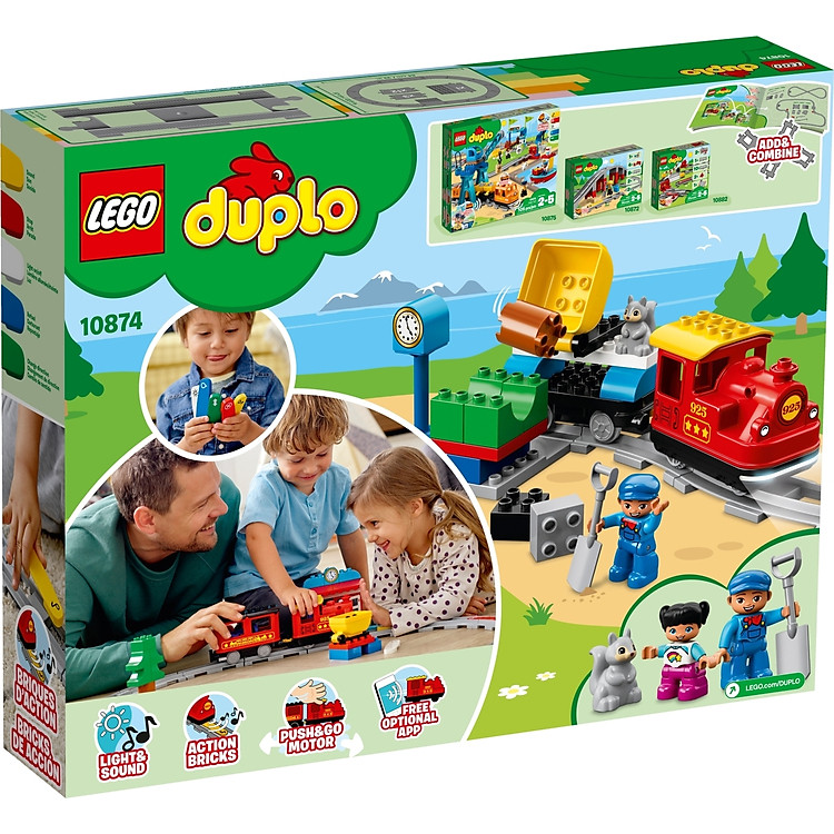 Mua LEGO DUPLO Tàu Hỏa Hơi Nước 10874 Chính hãng Giá rẻ - Hình ảnh 2