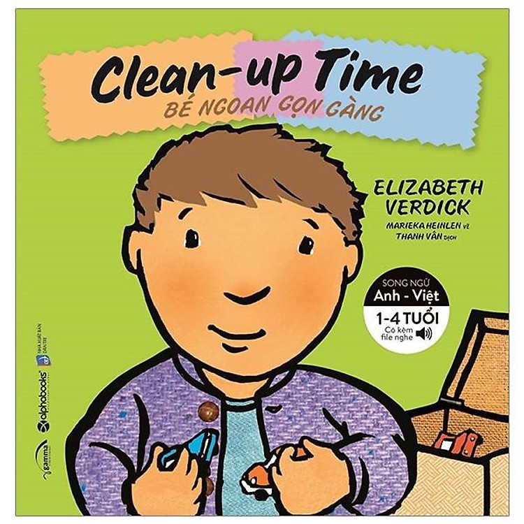 Sách-bộ sách song ngữ kỹ năng sống cho bé-Clean-up time-bé ngoan gọn gàng