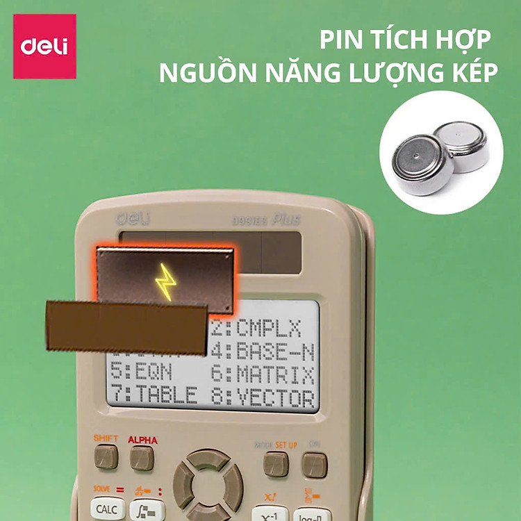 Máy Tính Học Sinh Cấp 2 Deli ED991ES (417 chức năng) - Ảnh 5