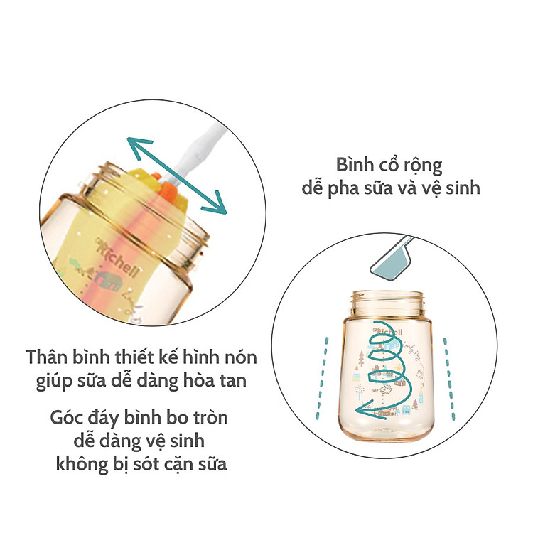 Bình sữa thủy tinh Hanaemi Richell 160ml Giá tốt - Hình ảnh 3