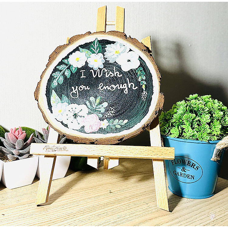 Tranh Vẽ Tay Trên Gỗ Thông I Wish You Are Enough – Decor Bàn Làm Việc - Ảnh 3