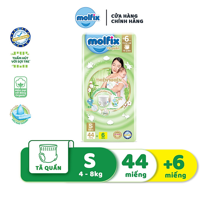 Tham Khảo tại ConCung: Tã Molfix Thiên nhiên Jumbo S 50 miếng , nhận ngay nhiều Ưu đãi