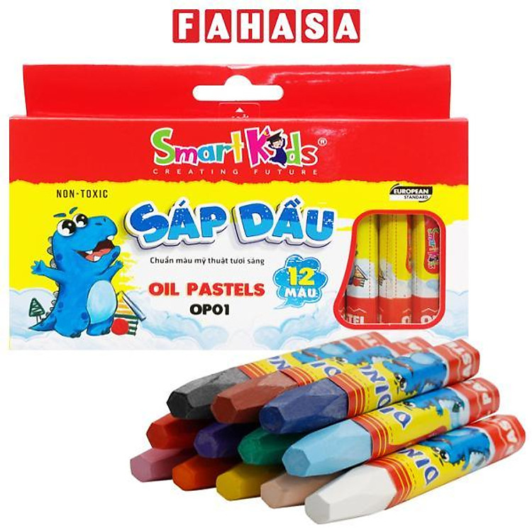 Bộ Bút Sáp Dầu Dino (12 chiếc)