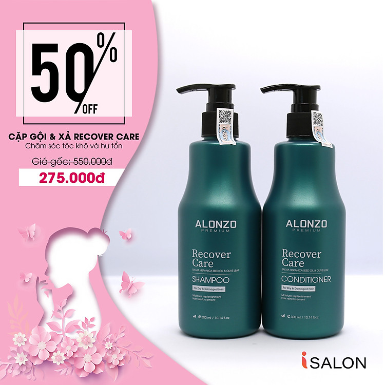 Combo Dầu gội + dầu xả Recover phục hồi khô xơ hư tổn 300ml New