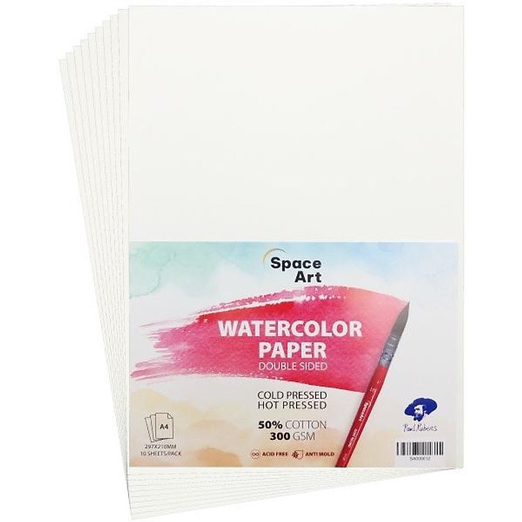 Giấy Vẽ Màu Nước A4 300gms (10 tờ)