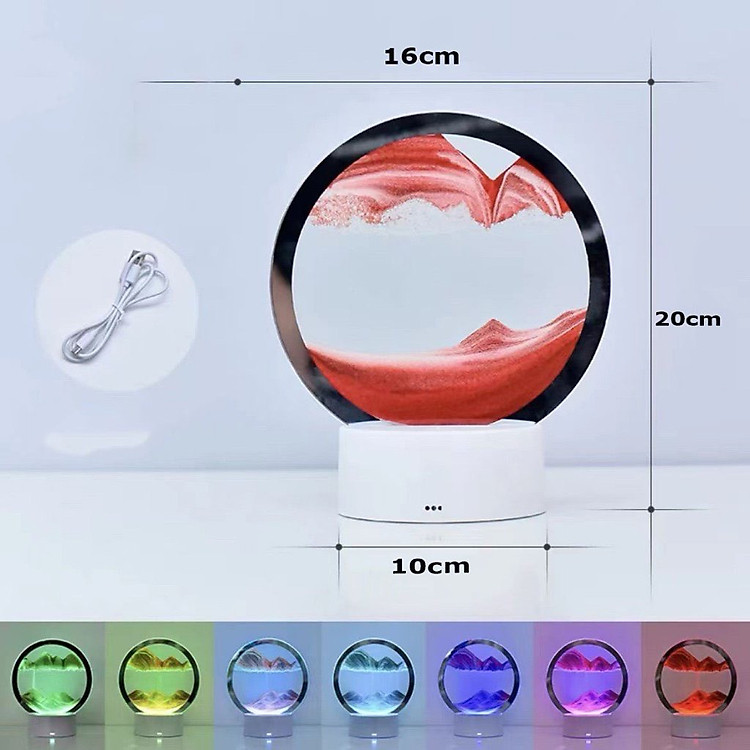 Đồng hồ cát thủy tinh màu đỏ