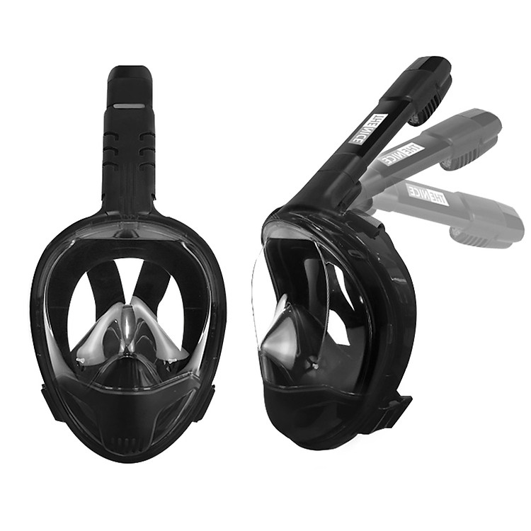 Thenice Mặt nạ lặn biển full face 2 ống thở D-1 - Đen
