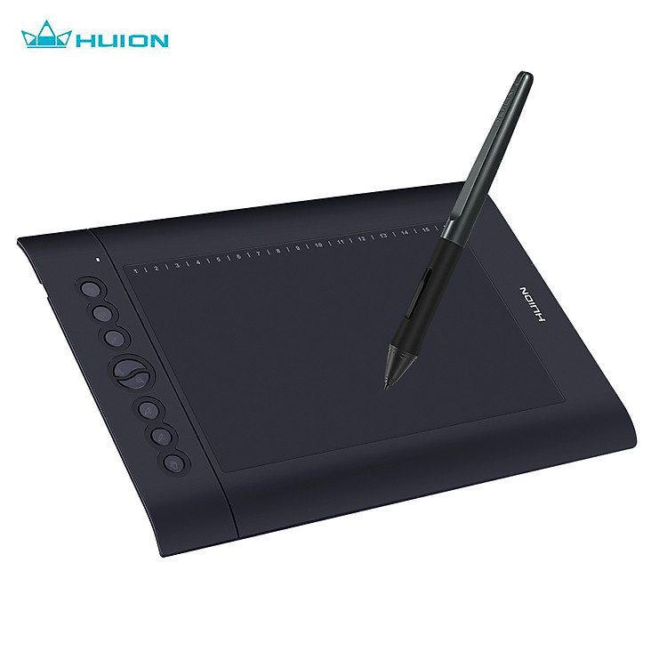 Bảng vẽ cảm ứng Huion H610 Pro V2 10x6.25 Inch với 8 nút điều chỉnh tiện dụng và 16 phím mềm