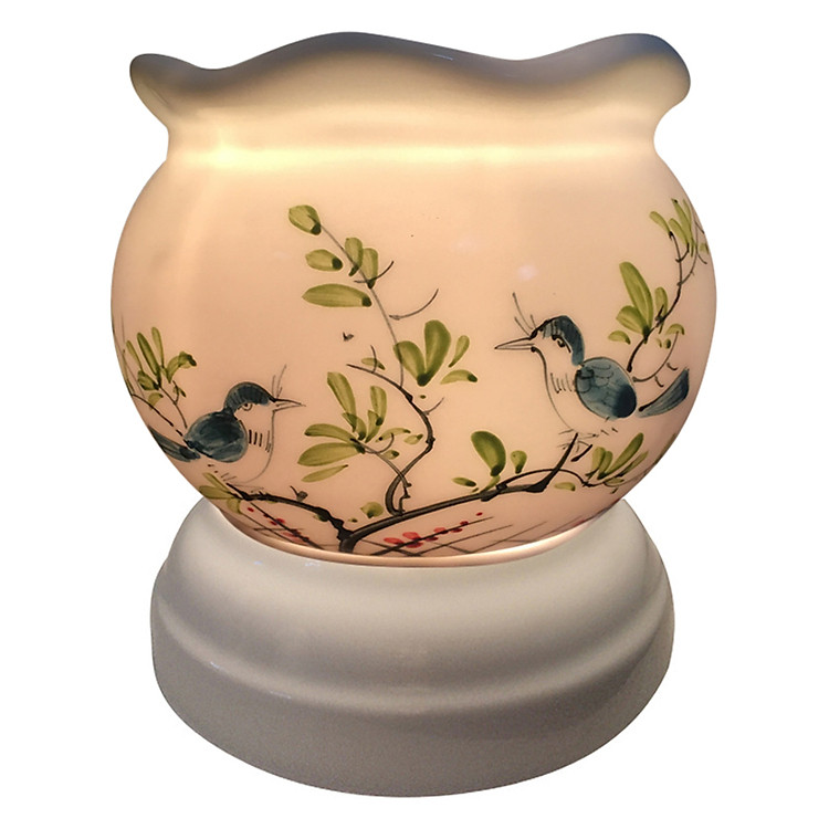 Đèn Xông Tinh Dầu Gốm AH09 (Size L) + Tặng Kèm 1 Bóng Đèn