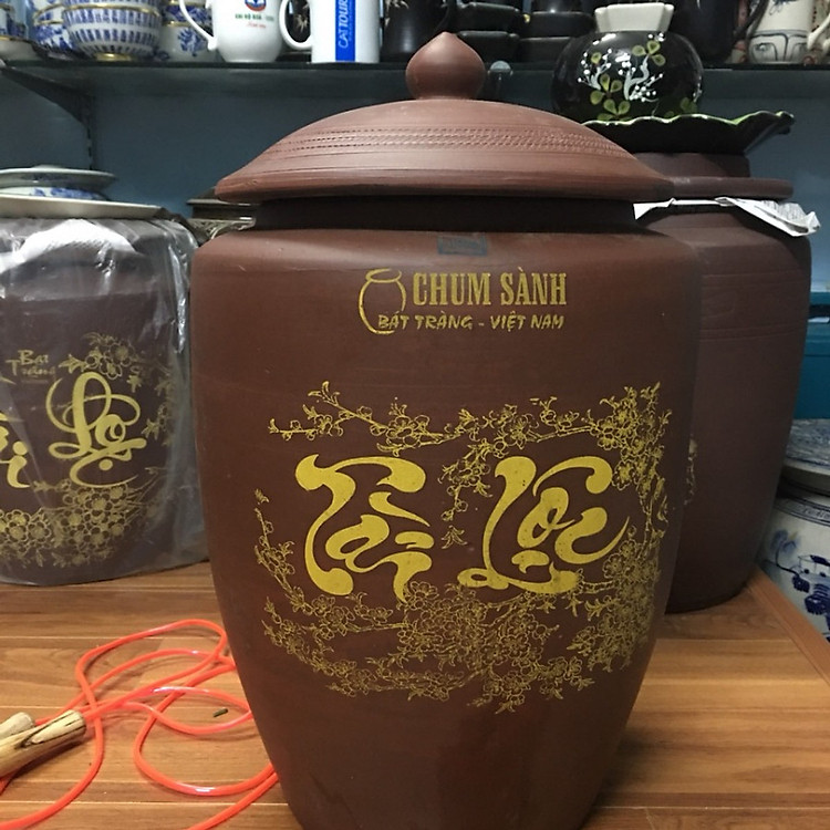 Hũ đựng 20kg gạo gốm sứ Bát Tràng