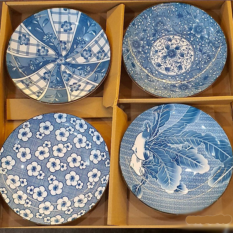Set 4 đĩa pattern Nhật Bản MS 9.3.2