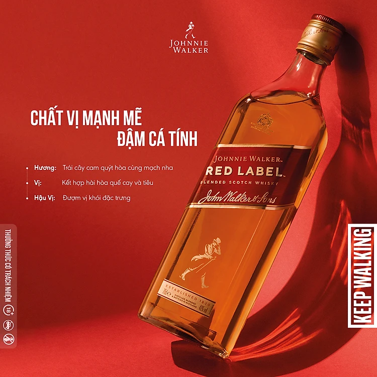 {Freeship 50K} Hộp quà combo 2 chai rượu Johnnie Walker Red Label Blended Scotch Whisky 40% 750ml