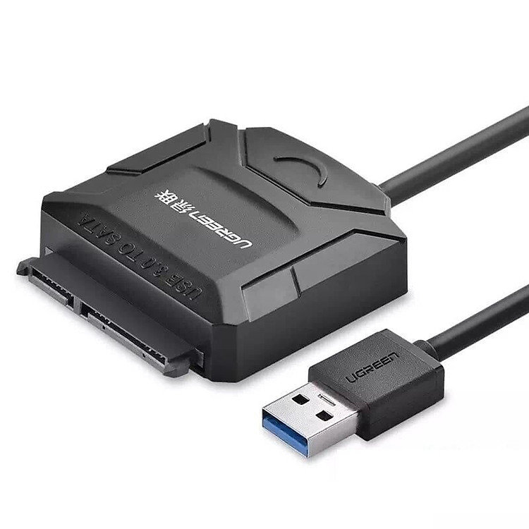 Bộ chuyền USB 3.0 sang SATA cho ổ cứng có hỗ trợ nguồn 25CM màu đen Ugreen 611TH20611TH Hàng chính hãng