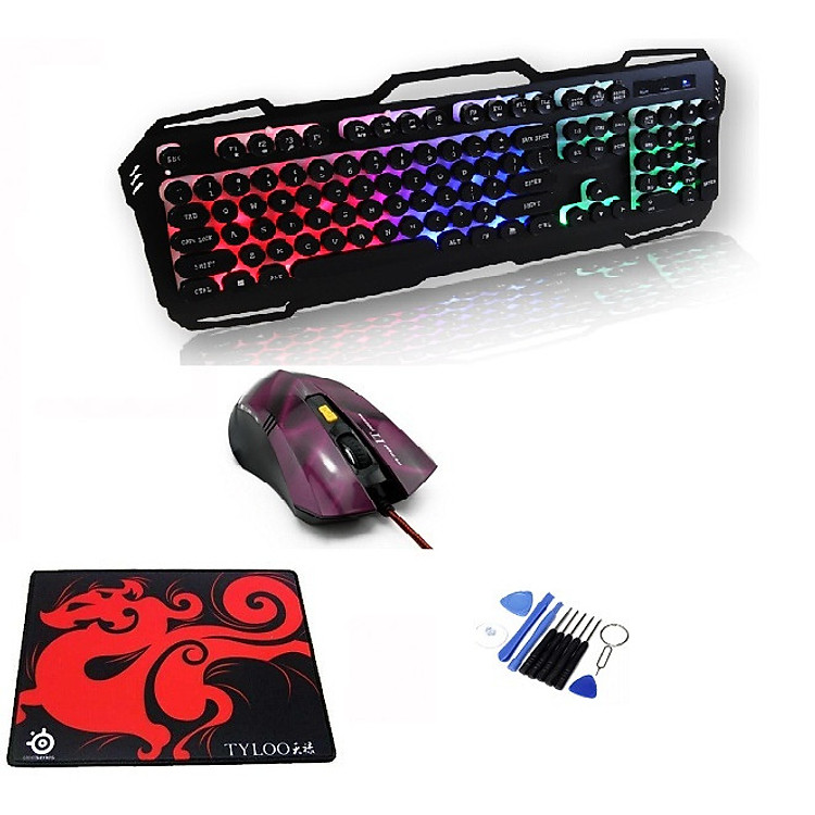 Bộ Bàn Phím Gỉa Cơ G360 VÀ Chuột JW Chuyên game Tặng Lót chuột Tyloo ,Bộ vít sửa chữa điện thoại 12 in 1