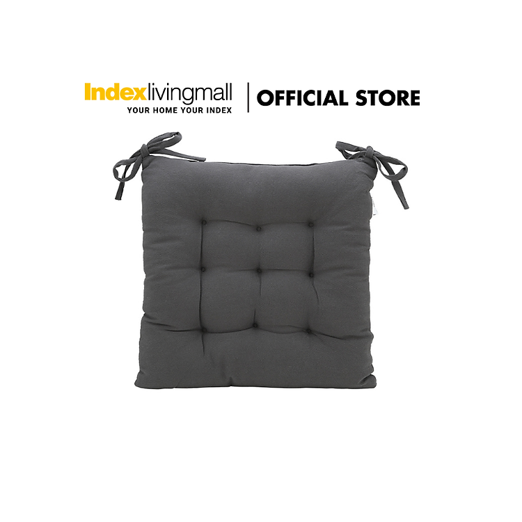 Đệm vuông ngồi bệt, nệm lót ghế có dây buộc màu Xám Index Living Mall | Nhập khẩu Thái Lan | SERA CHAIRPAD