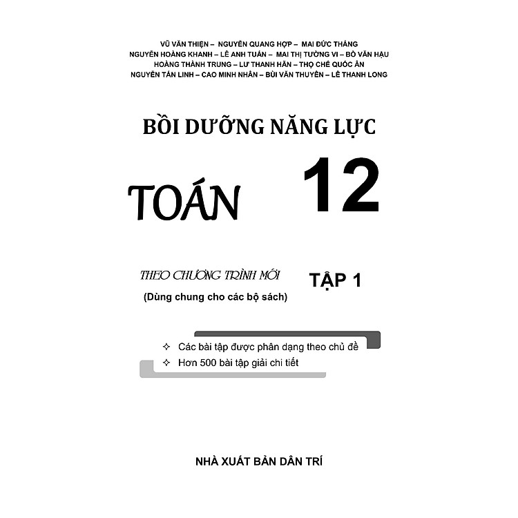 Bồi Dưỡng Năng Lực Toán 12 - Tập 1 - Ảnh 3