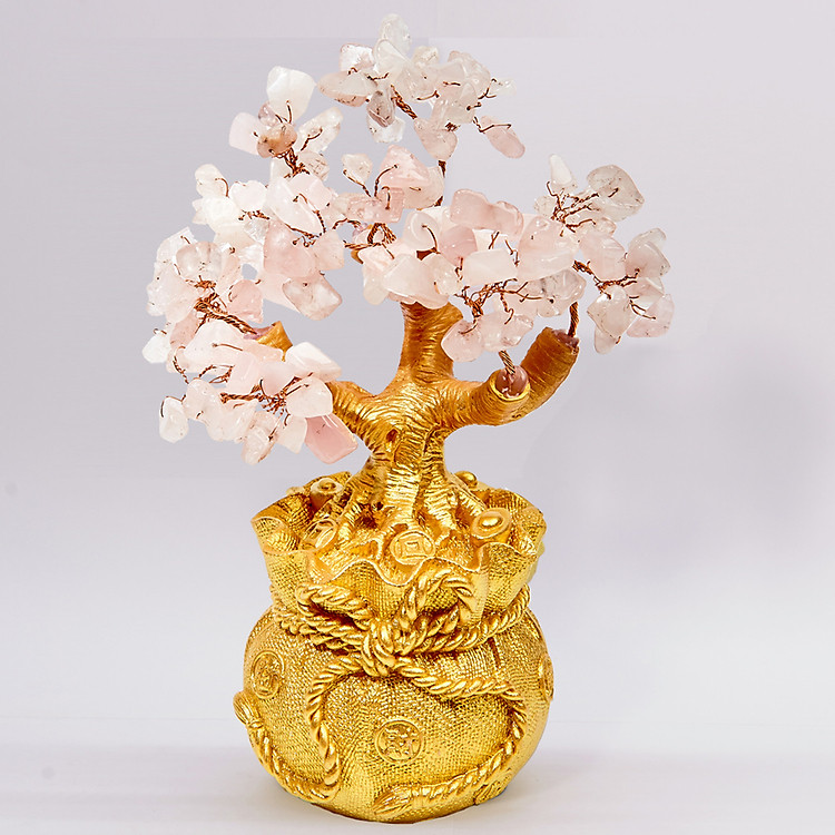 Cây tài lộc thạch anh hồng thiên nhiên Ngọc Quý Gemstone