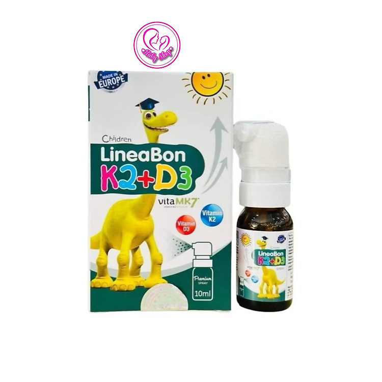 Vitamin d3k2 Lineabon dạng xịt xanh 10ml hỗ trợ bé phát triển chiều cao