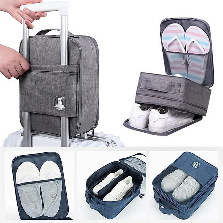 Túi Đựng Giày Dép Du Lịch,Túi Bảo Quản Giày Dép Gắn Vali Du Lịch,Thể Thao Tiện Dụng 3 Ngăn Chống Nước - HENRYSA