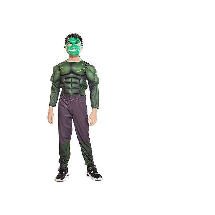 Trang Phục Hóa Trang Halloween Người Khổng Lồ Xanh Hulk Dành Cho Trẻ Em Kèm Mặt Nạ
