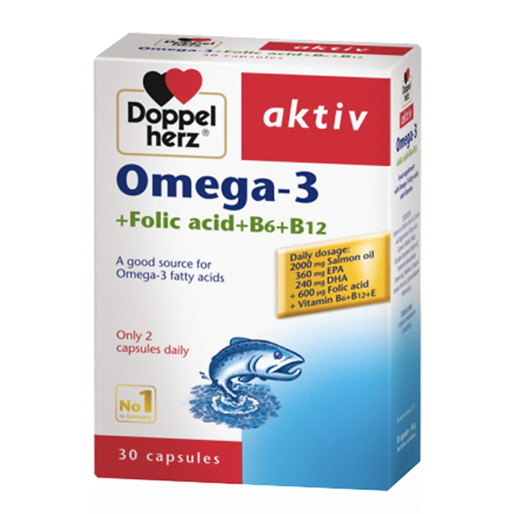 Thực phẩm bảo vệ sức khỏe Omega-3 + Folic acid + B6 + B12