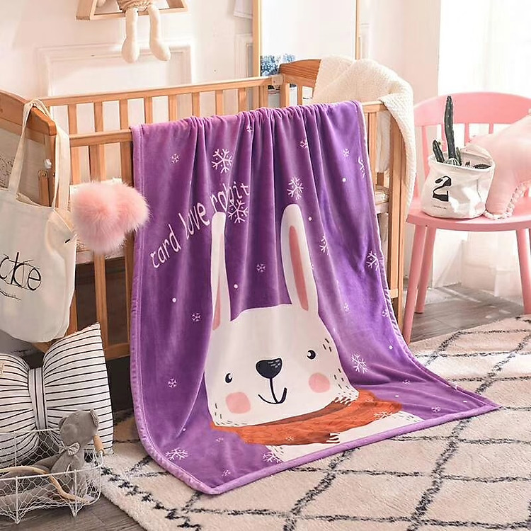 Chăn tuyết trẻ em 1 lớp kích thước 1mx1m4