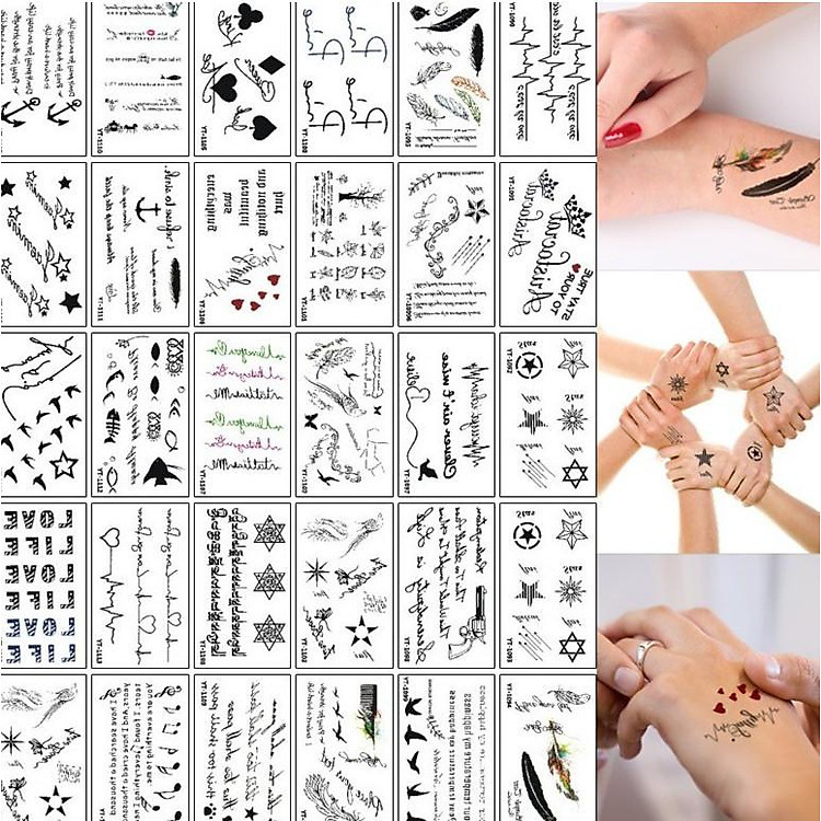 Set 30 Miếng Dán Hình Xăm - Quyến Rũ - Cá Tính