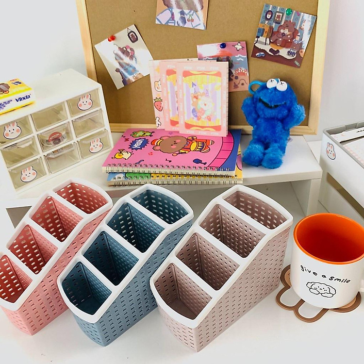 Khay Nhựa Tiện Ích 4 Ngăn Việt Nhật - Màu Ghi - Ảnh 4