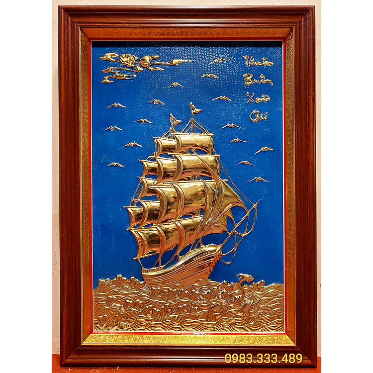 TRANH ĐỒNG VÀNG NGUYÊN CHẤT- THUẬN BUỒM XUÔI GIÓ