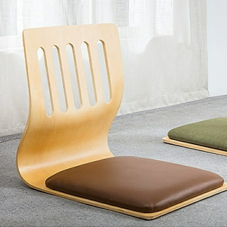 Ghế bệt gỗ ghế tựa lưng phong cách Nhật nệm dày 4cm