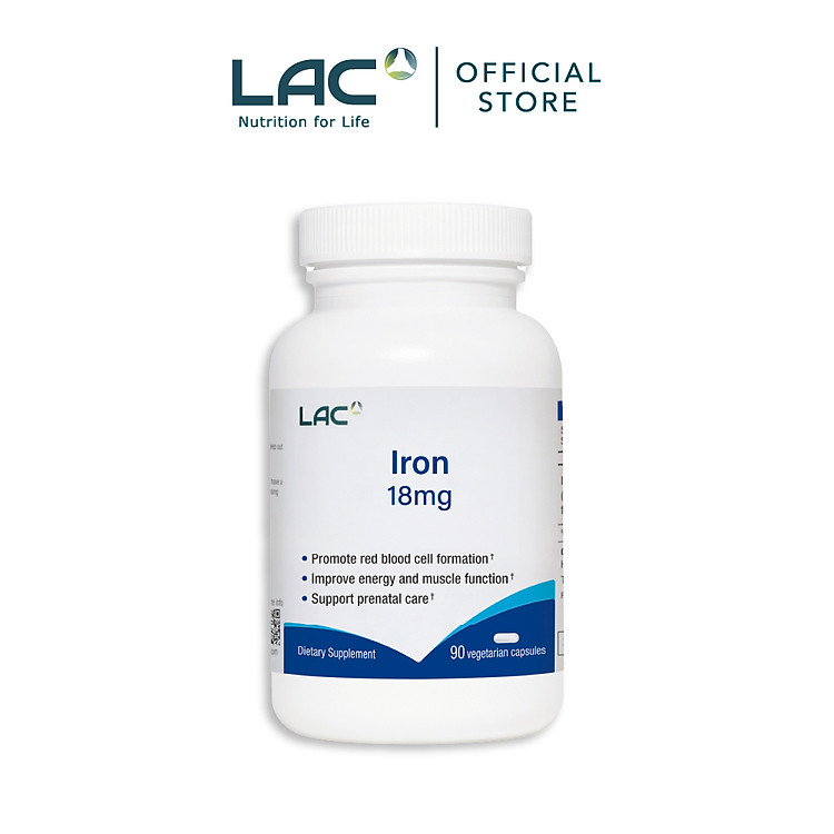 VIÊN UỐNG BỔ SUNG SẮT LAC IRON 18MG (90 VIÊN)