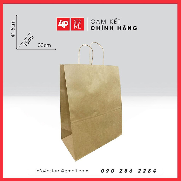 10 TÚI GIÂY KRAFT 33 X 41.5 X 18 CM