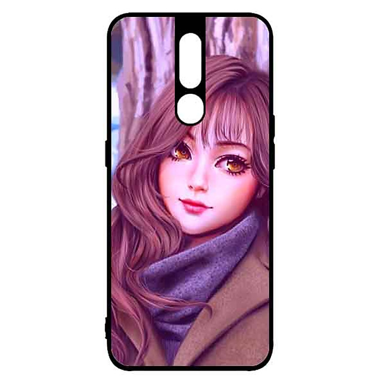 Ốp Lưng in cho Oppo F11 Pro Mẫu Cô Gái Mắt Nâu - Hàng Chính Hãng