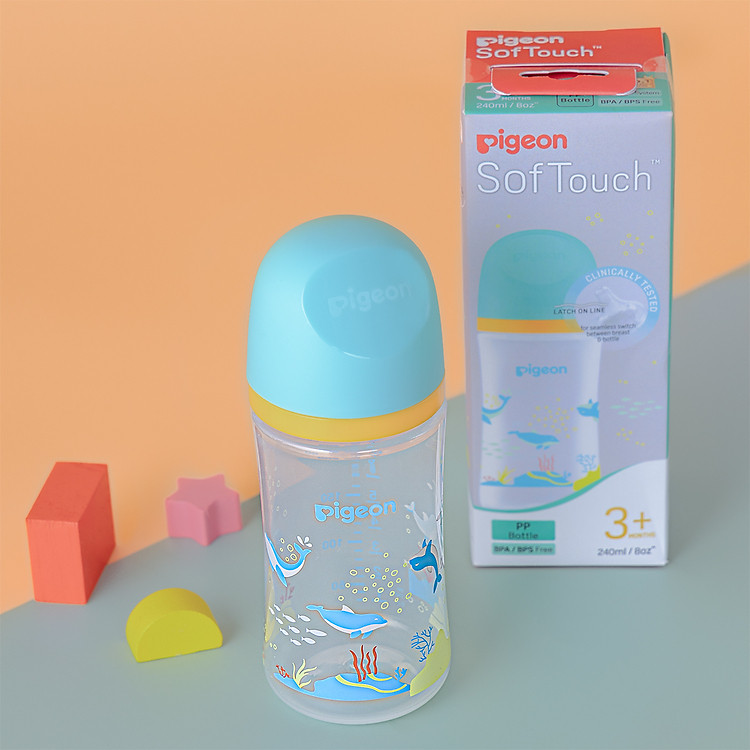 Bình sữa Pigeon PP Plus 240ml Hình cá heo Chính hãng Tiết kiệm - Hình ảnh 5