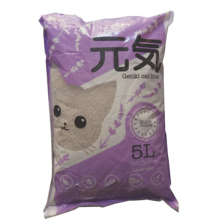Cát GENKI Nhật Bản - 5L Cát vệ sinh cho mèo ( Giao mùi ngẫu nhiên)