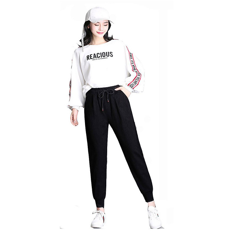 Quần jogger gân tăm nữ