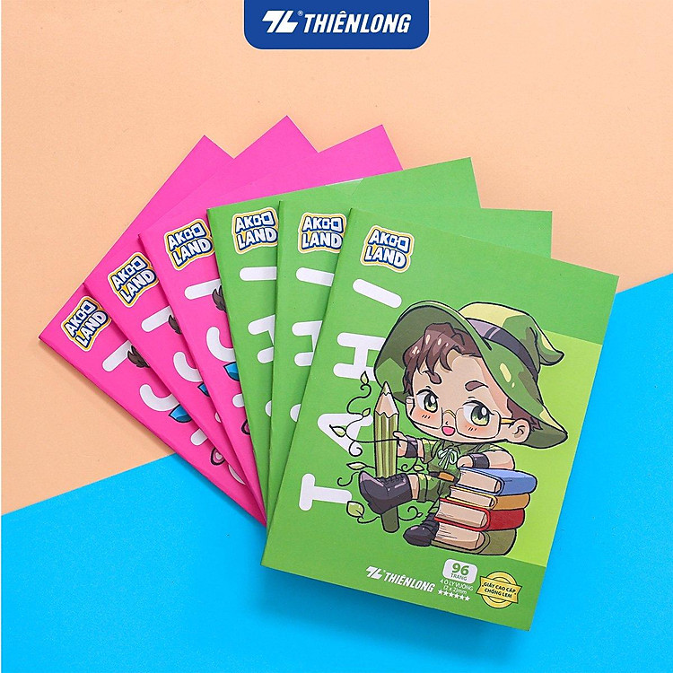 Tập học sinh chống lem 96 trang 4 ô ly vuông 2mm 120gsm Thiên Long NB-121/AK