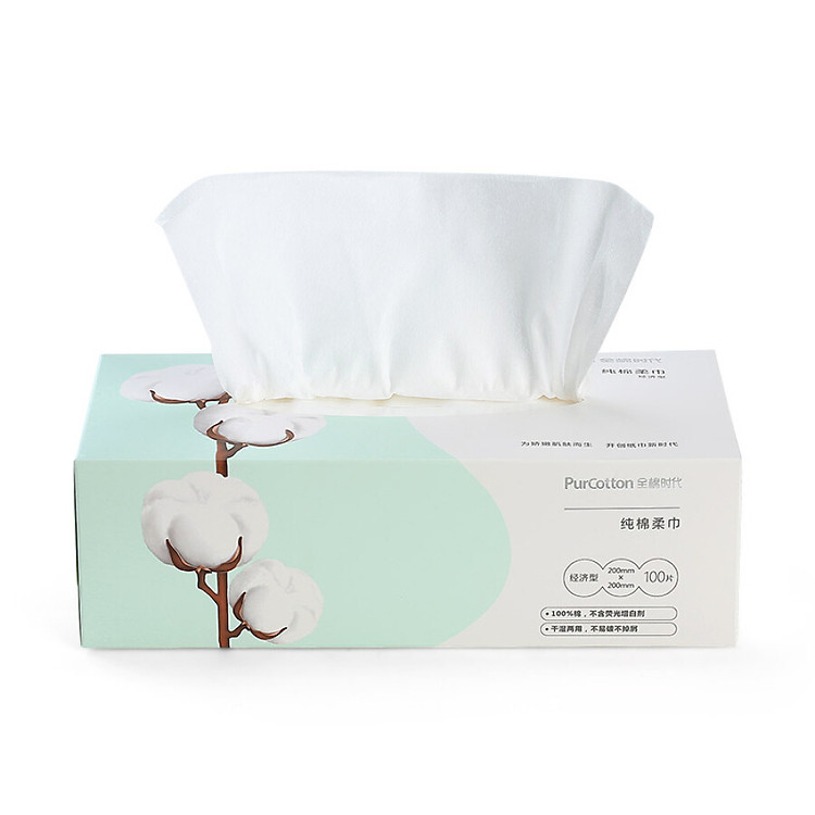 Khăn Giấy PurCotton Phiên Bản 2017 -20*20cm (Hộp 100 Tờ)