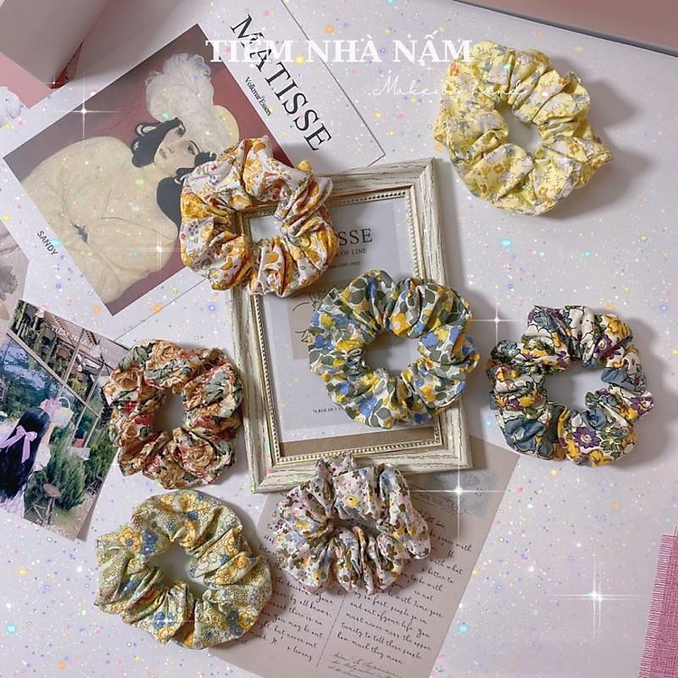 CỘT TÓC SCRUNCHIES VẢI HOA HOT NHẤT MÙA HÈ -