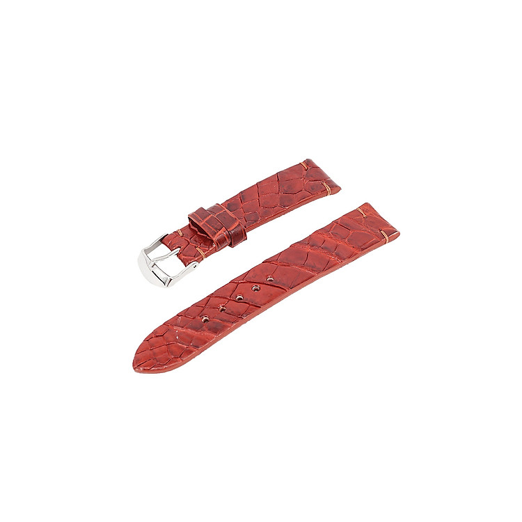 Dây đồng hồ không chỉ viền da cá sấu thật gắn sẵn khóa