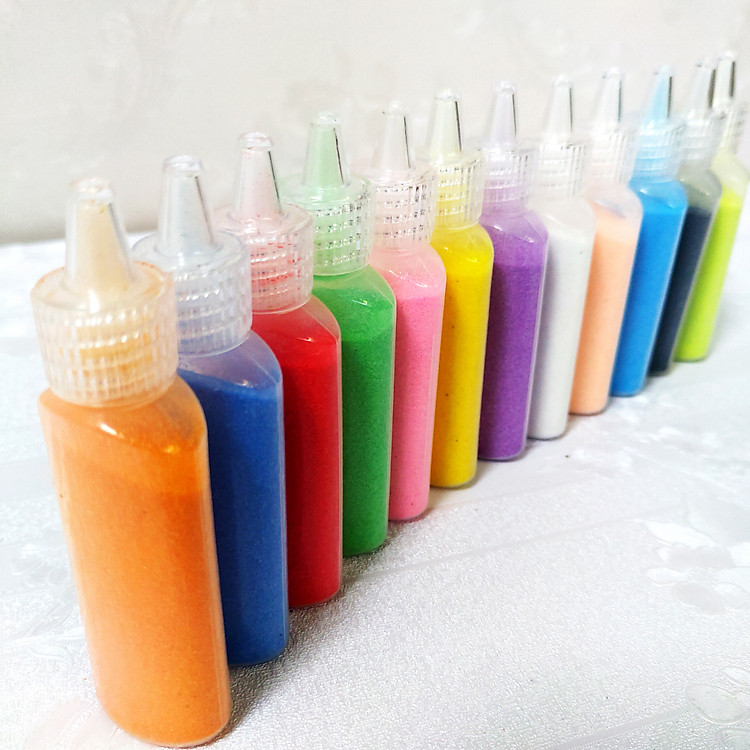 Cát màu 12 màu mịn cho bé tô tranh cát