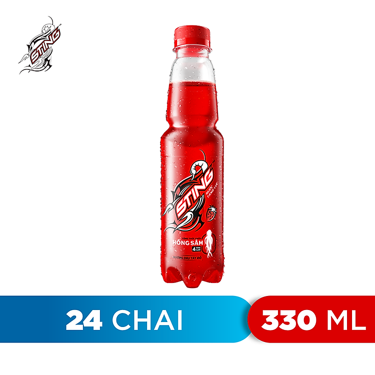 Chai Nước Tăng Lực Sting Đỏ Dâu (330ml/Chai)