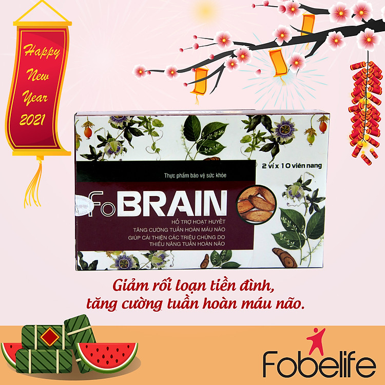 Viên Uống Giảm Rối Loạn Tiền Đình Giảm Đau Đầu Hoa Mắt Chóng Mặt FoBrain - Hộp 20 viên