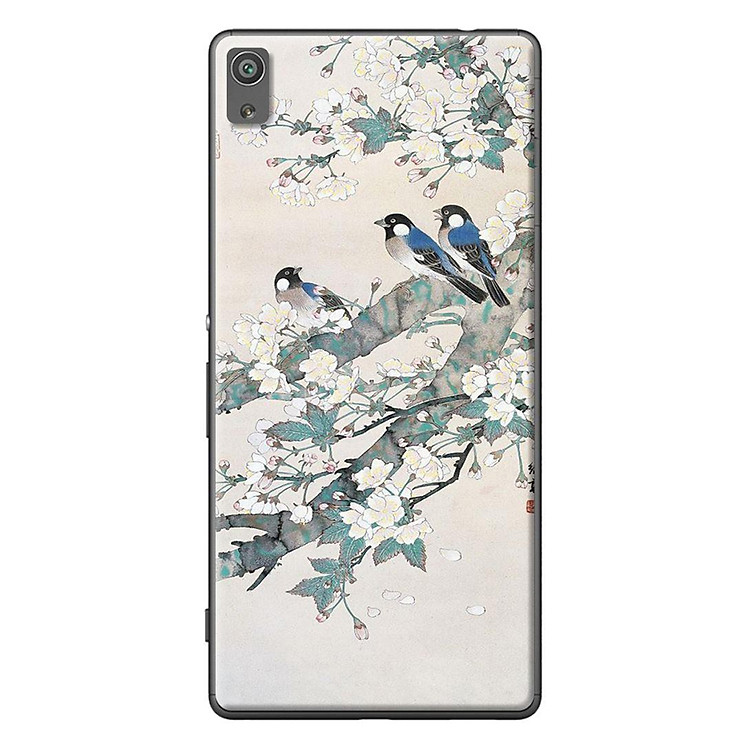 Ốp Lưng Dành Cho Sony Xperia X, XA, XA Ultra Tranh Chim Bên Hoa