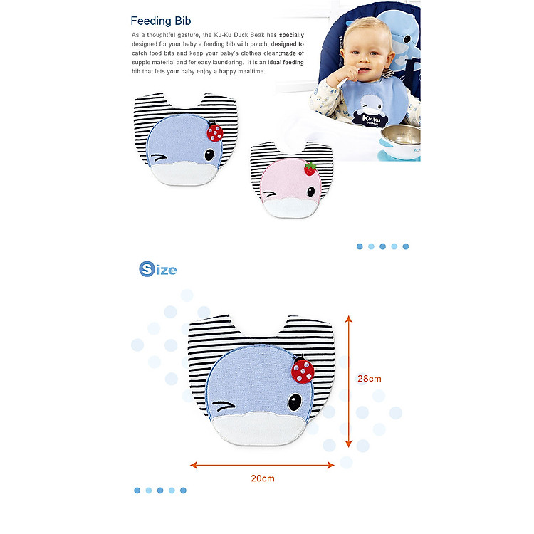 Yếm Ăn Dặm KUKU KU2234 - Hồng Chính hãng Giá rẻ - Hình ảnh 2