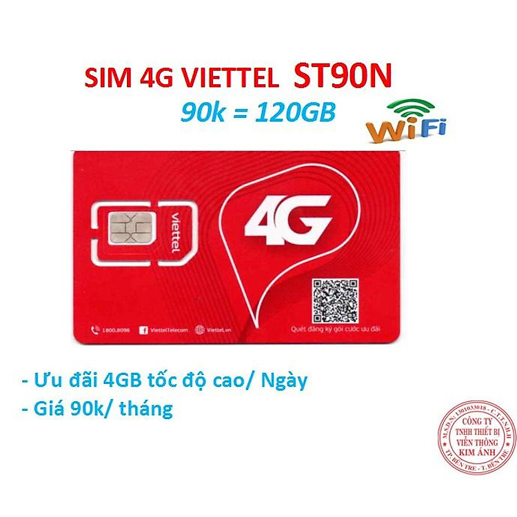 {Bao chặn } Sim Viettel dùng mãi mãi gói ST90N ưu đãi 4GB/ Ngày, Hàng chính hãng