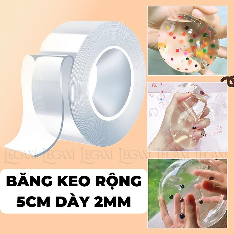Băng Keo Dính 2 Mặt Nano (Rộng 5cm, Dài 3m)