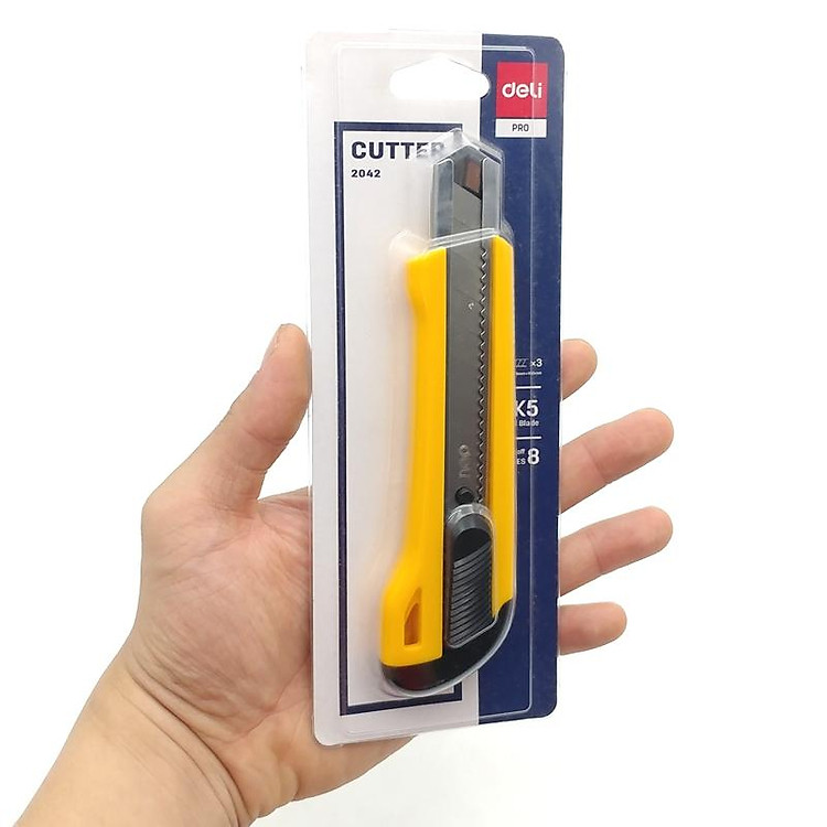 Dao Rọc Giấy Đại Deli 2042 (Màu Vàng) - Ảnh 4