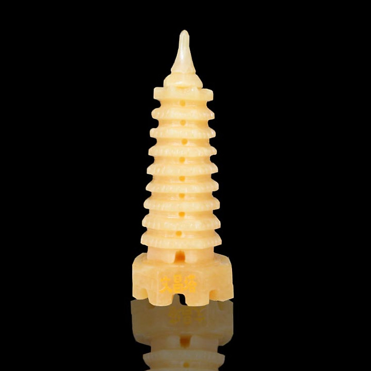 Tháp văn xương đá hoàng long size 14cm TVX05